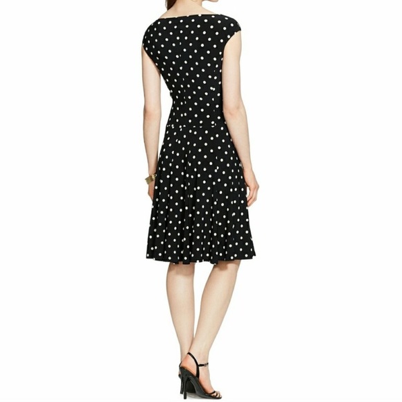 Ralph Lauren NWT Navy Polka Dot Dress Size 16 - Picture 9 of 10